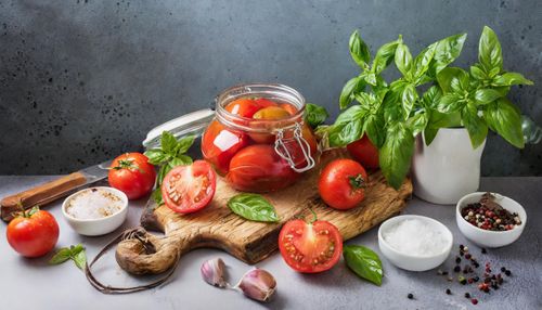 Tomatoes canning ingredients